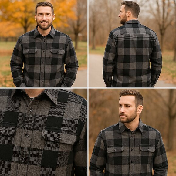 Orvis Classic Collection Flannel Shirt — Black & Gray Plaid, Timeless - Picture 1 of 14